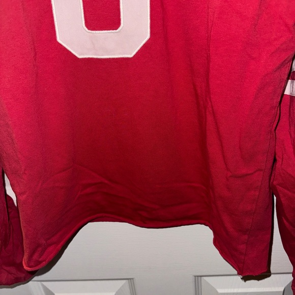 Red American Eagle Long Sleeve Jersey Style Cropped Used - Picture 4 of 5